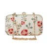 Designer Off-White Floral Embroidery Clutch 11 Designer Off-White Floral Embroidery Clutch -One Minutesaree Shop ADCL1056A