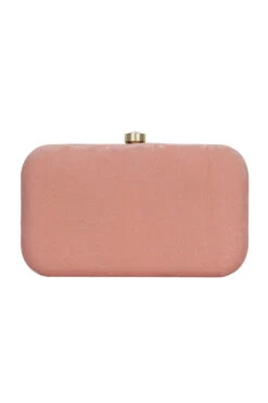 Designer Velvet Clutch In Pink With Floral Embroidery -One Minutesaree Shop ADCL2153B 2