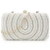 Designer White & Gold Silk Embellished Pearl Work Box Clutch -One Minutesaree Shop ADCL2211A 1