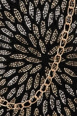 Designer Black & Gold Velvet Floral Embroidered Circle Clutch -One Minutesaree Shop ADCL2286A 6