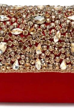 Designer Red &Gold Stone Work Embellished Velvet Purse Clutch -One Minutesaree Shop ADCL2313A 6 87746747 9931 4957 bbda 8885bdf6297d