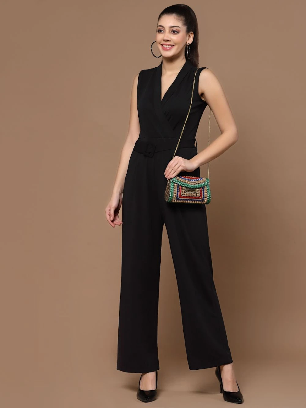 Designer Green & Multi-color Metal Stone Work Purse 2 Designer Green & Multi-color Metal Stone Work Purse - Image 2