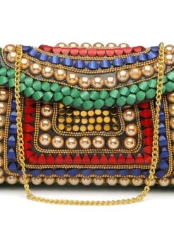 Designer Green & Multi-color Metal Stone Work Purse 15 Designer Green & Multi-color Metal Stone Work Purse -One Minutesaree Shop ADCL5039A 7 eb0299d1 a855 407c ac6f 3c9e6992d3a0