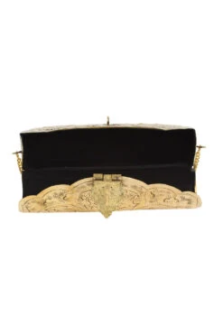 Designer Antique Metal Clutch In Gold -One Minutesaree Shop ADCL7011A 4