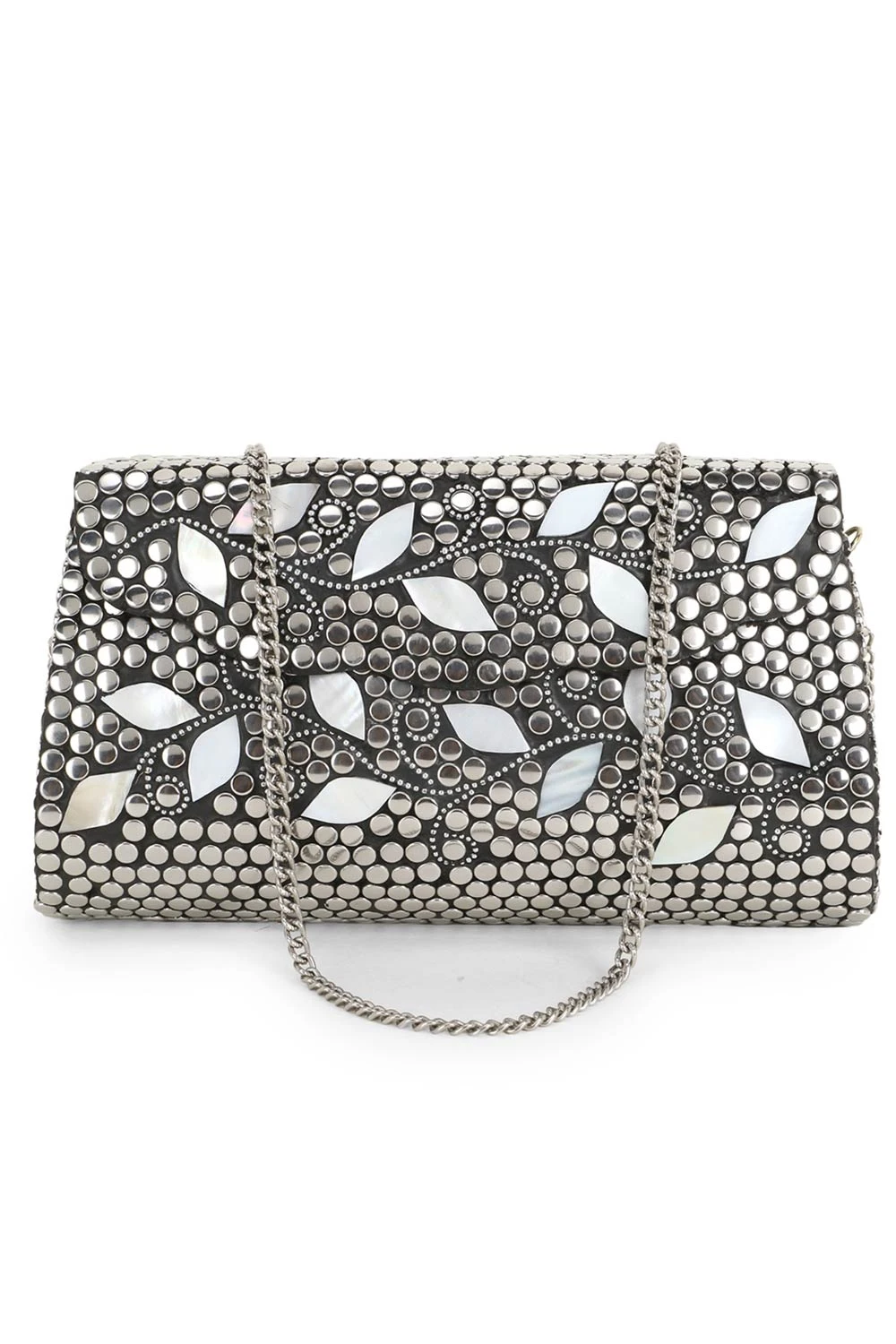 Designer Mosaic Silver & Mirror Mosaic Clutch 1 Designer Mosaic Silver & Mirror Mosaic Clutch