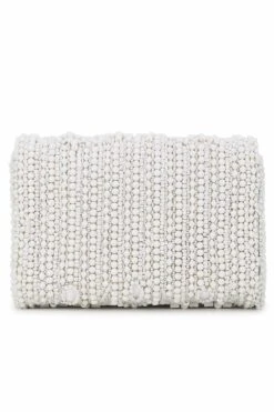 Designer White & Silver Beadwork Clutch 11 Designer White & Silver Beadwork Clutch -One Minutesaree Shop ADCL9016B 3