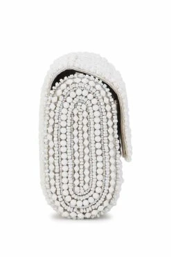 Designer White & Silver Beadwork Clutch 15 Designer White & Silver Beadwork Clutch -One Minutesaree Shop ADCL9016B 7