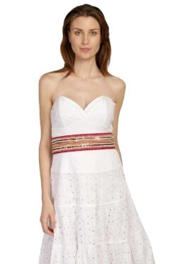 Embellished Saree Belt In Pink & Multi