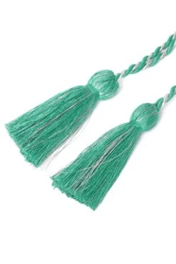 Geometric Bead Work Saree Waist Belt In Turquoise & Silver -One Minutesaree Shop ADKB1032A 3