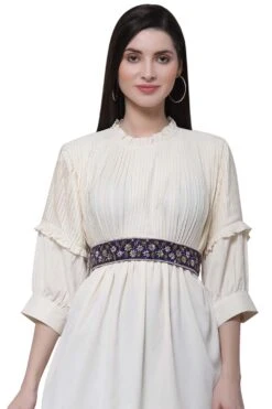 Floral Sequins Work Saree Belt In Royal Blue & Multi