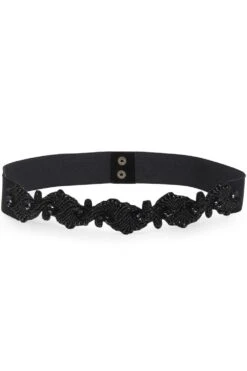 Ethnic Motifs Cut Work Embellished Saree Belt In Black -One Minutesaree Shop ADKB2008A 2