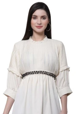 Braided Bead Work Saree Belt In Natural & Black