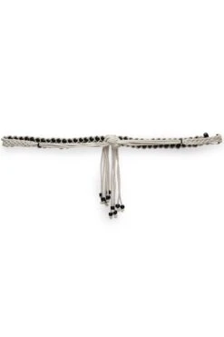 Braided Bead Work Saree Belt In Natural & Black -One Minutesaree Shop ADKB3002B 3
