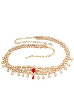 Alloy Saree Waist Belt (Kamarband) In Red