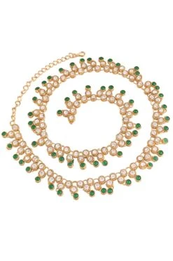 Alloy Saree Waist Belt (Kamarband) In Green