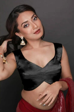 Trina Black Satin Comfort Stretchâ„¢ Blouse