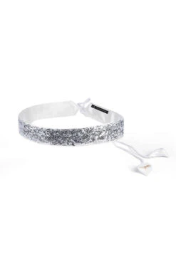 Taara Silver Shimmer Sequins Tie Belt For Saree & Dresses -One Minutesaree Shop DSC04668copy