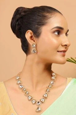 Payal Gold Toned Kundan Polki Necklace Set -One Minutesaree Shop FEMUR006 3