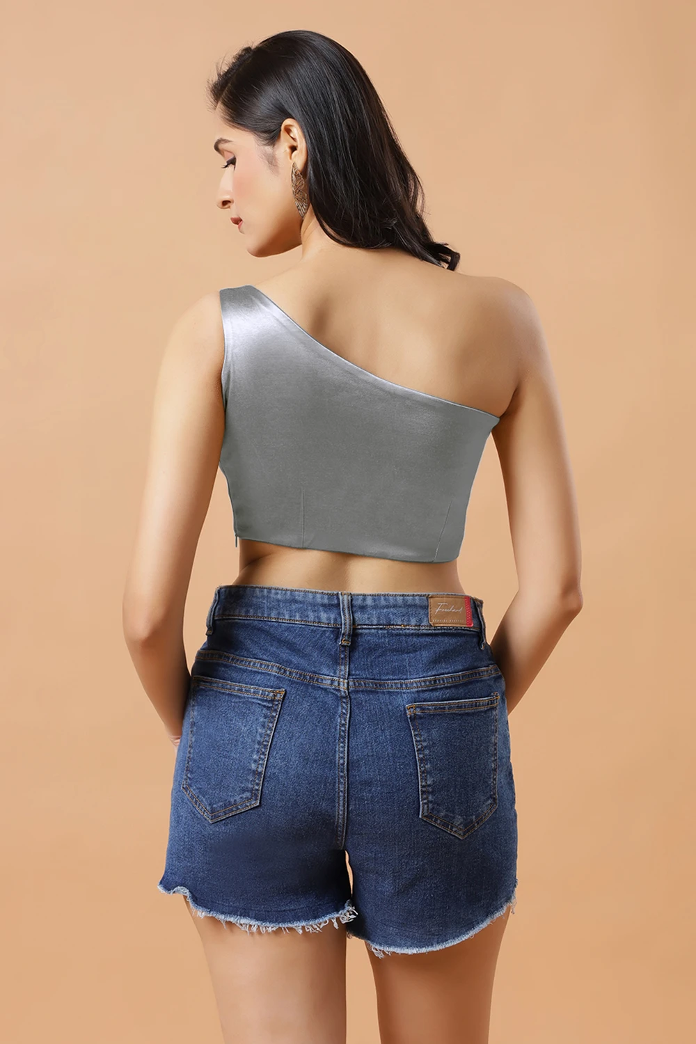 Giana Sliver One Shoulder Satin Comfort Stretch™ Blouse 3 Giana Sliver One Shoulder Satin Comfort Stretch™ Blouse - Image 3