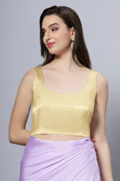 Reema Gold Satin Comfort Stretch™ Deep U Adjustable Tie Back Blouse