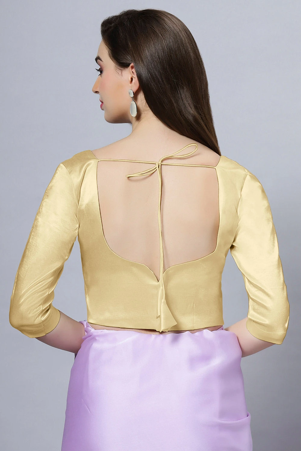 Tula Gold Satin Comfort Stretch™ Sweetheart Neck Elbow Sleeve Blouse 2 Tula Gold Satin Comfort Stretch™ Sweetheart Neck Elbow Sleeve Blouse - Image 2