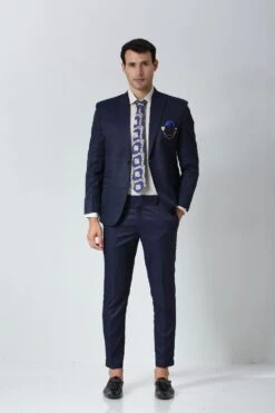 Navy Blue Ethnic Gold Motif Silk Sari Tie -One Minutesaree Shop IMG30622