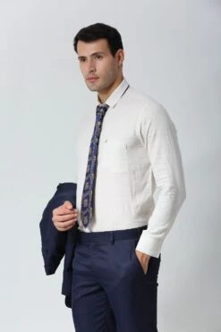 Navy Blue Ethnic Gold Motif Silk Sari Tie -One Minutesaree Shop IMG30629