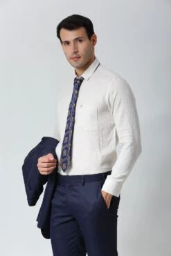 Navy Blue Ethnic Gold Motif Silk Sari Tie -One Minutesaree Shop IMG30630