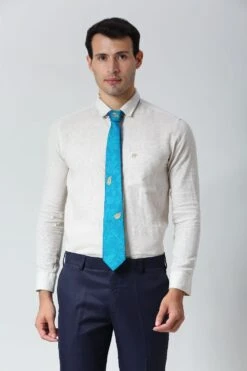 Turquoise Ethnic Gold Motif Silk Sari Tie -One Minutesaree Shop IMG30652