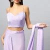 Isa Lavender Spaghetti Strap Blouse 7 Isa Lavender Spaghetti Strap Blouse -One Minutesaree Shop ISAOMSSS03LOOK13LILAC 5