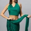 Lillia Emerald Satin Silk Halter Blouse -One Minutesaree Shop LILLIAOMSSS005GRLOOK8GREEN 5 6c83da58 eeea 4d9c bc75 9e9152d7b9c5