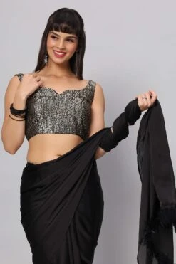 Anya Antique Gold Sequins Sleeveless Blouse