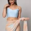 Lorna Sky Blue Raw Silk Strappy Blouse 7 Lorna Sky Blue Raw Silk Strappy Blouse -One Minutesaree Shop OMS BL RS YL SP002 Copy