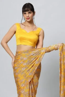 Krupa Dark Yellow Raw Silk Blouse