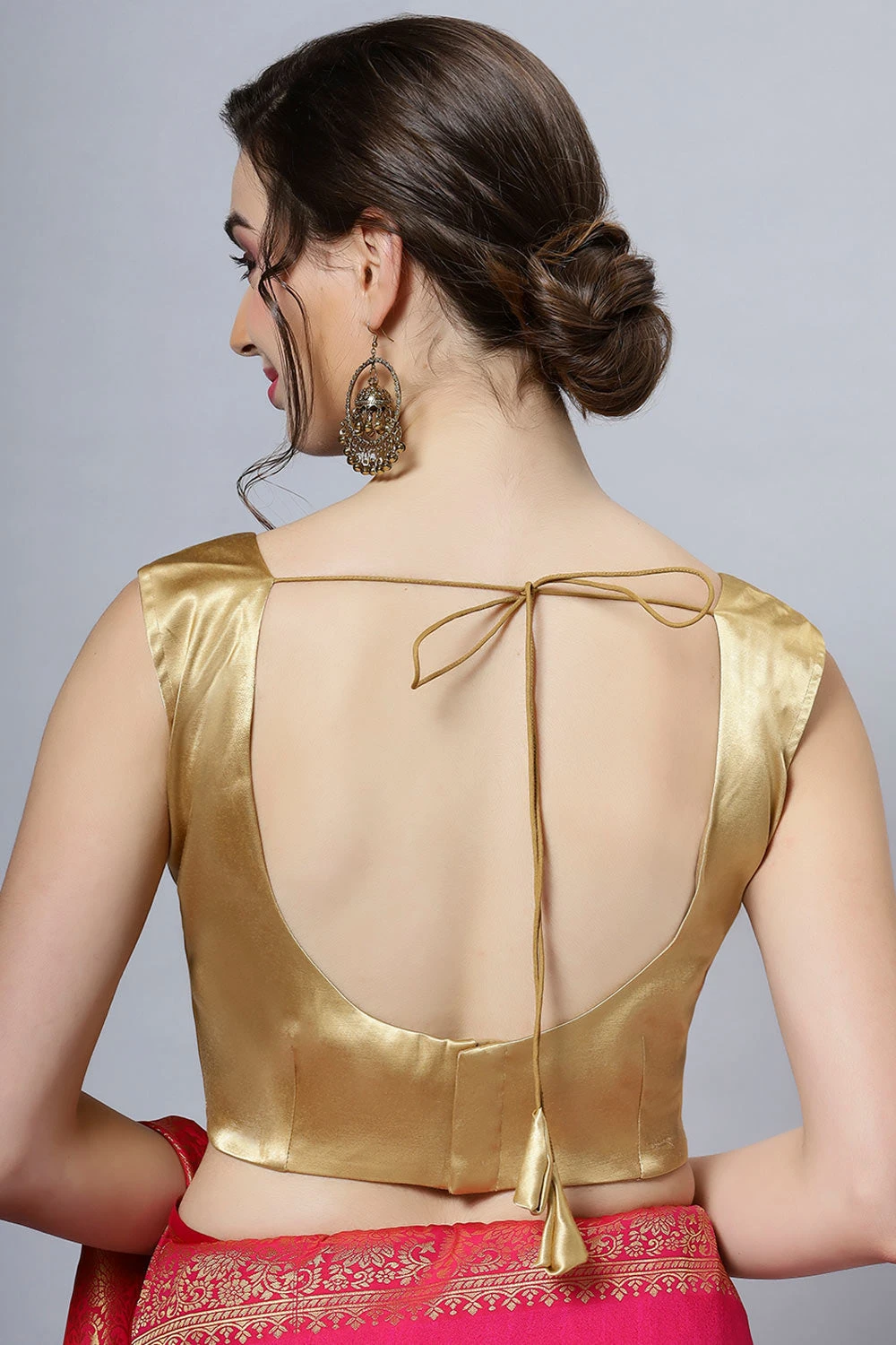 Nora Gold Satin Comfort Stretch™ U Sleeveless Blouse 2 Nora Gold Satin Comfort Stretch™ U Sleeveless Blouse - Image 2