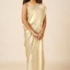 Deva Champagne Gold Silk One Minute Saree For Kids & Tweens -One Minutesaree Shop OMS BRIDESMAID03 SRKD 1