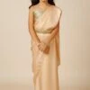 Meera Peach & Gold Shimmer Georgette One Minute Saree With Belt For Kids & Tweens -One Minutesaree Shop OMS MMMEERA PC SRKD 1