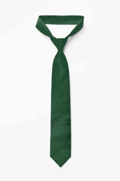Green Plain Silk Sari Tie