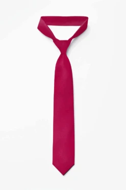 Pink Ethnic Plain Silk Sari Tie