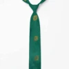 Green Ethnic Gold Motif Silk Teal Tie