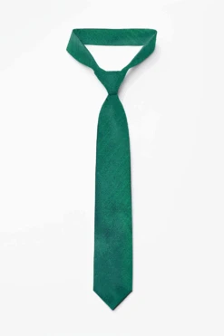 Teal Green Ethnic Plain Silk Sari Tie