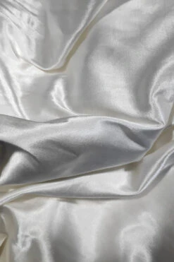 Deira Off-White Satin Comfort Stretch™ Sweetheart Neck Short Sleeve Saree Blouse -One Minutesaree Shop Off White satin blouse fabric 3